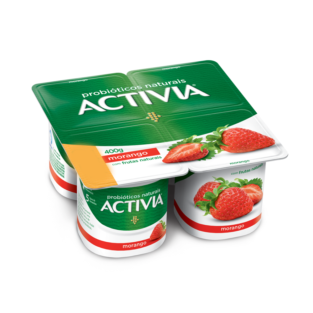 IOGURTE COM POLPA DE MORANGO ACTIVIA 400G