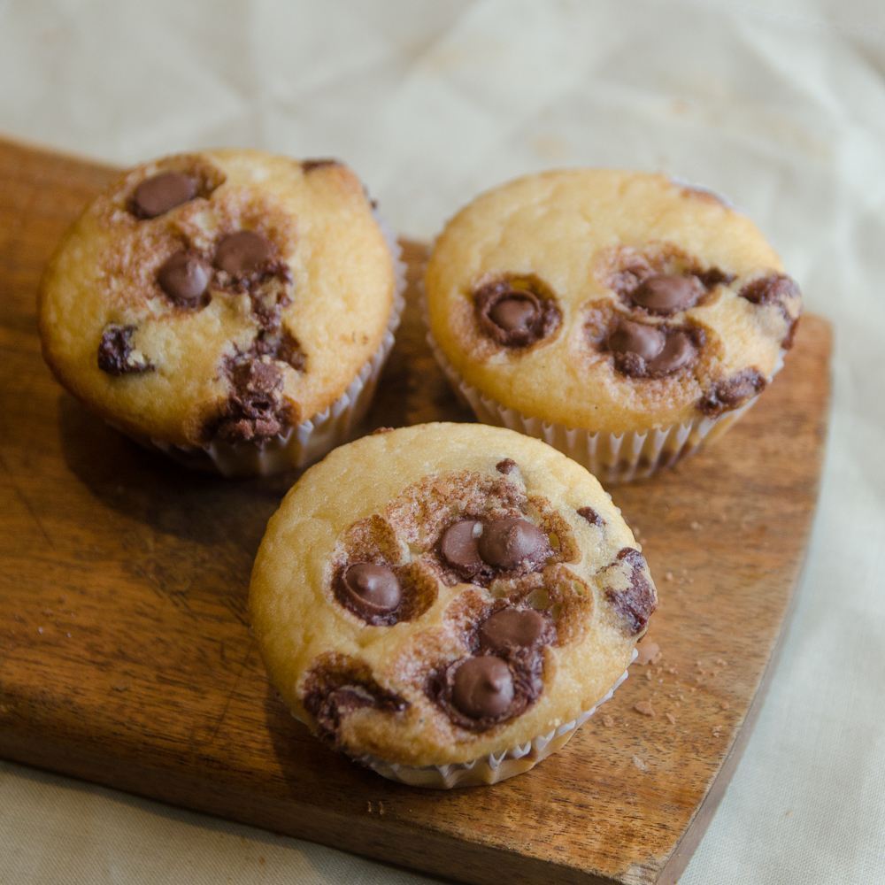 MUFFIN COM GOTAS DE CHOCOLATE