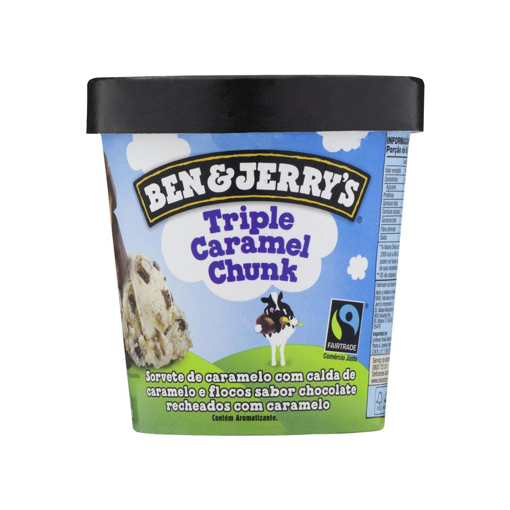 SORVETE BEN e JERRYS TRIPLE CARAMEL - 458ML