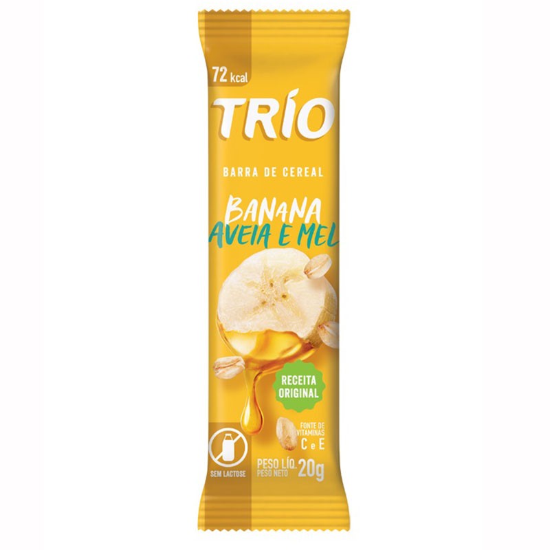 BARRA DE CEREAL TRIO BANANA / AVEIA / MEL - 20G