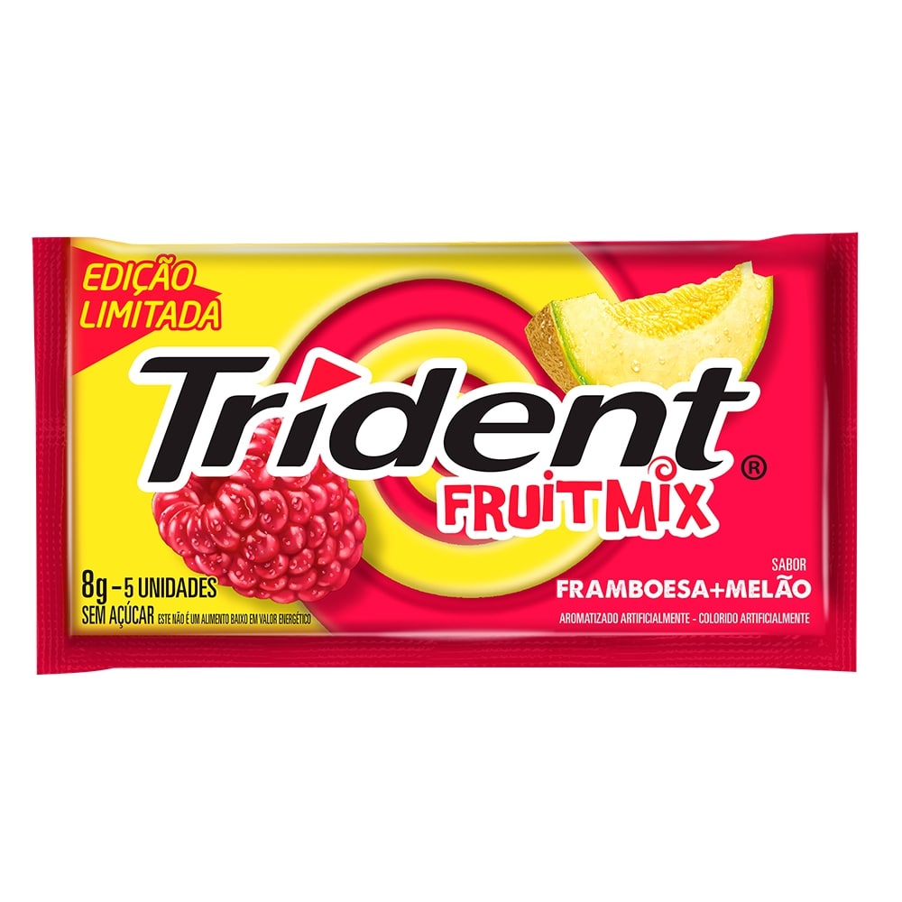 CHICLETE TRIDENT MIX SABOR FRAMBOESA/MELÃO - 5un