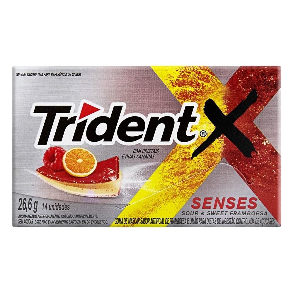 CHICLETE TRIDENT SENSES SABOR FRAMBOESA - 14un