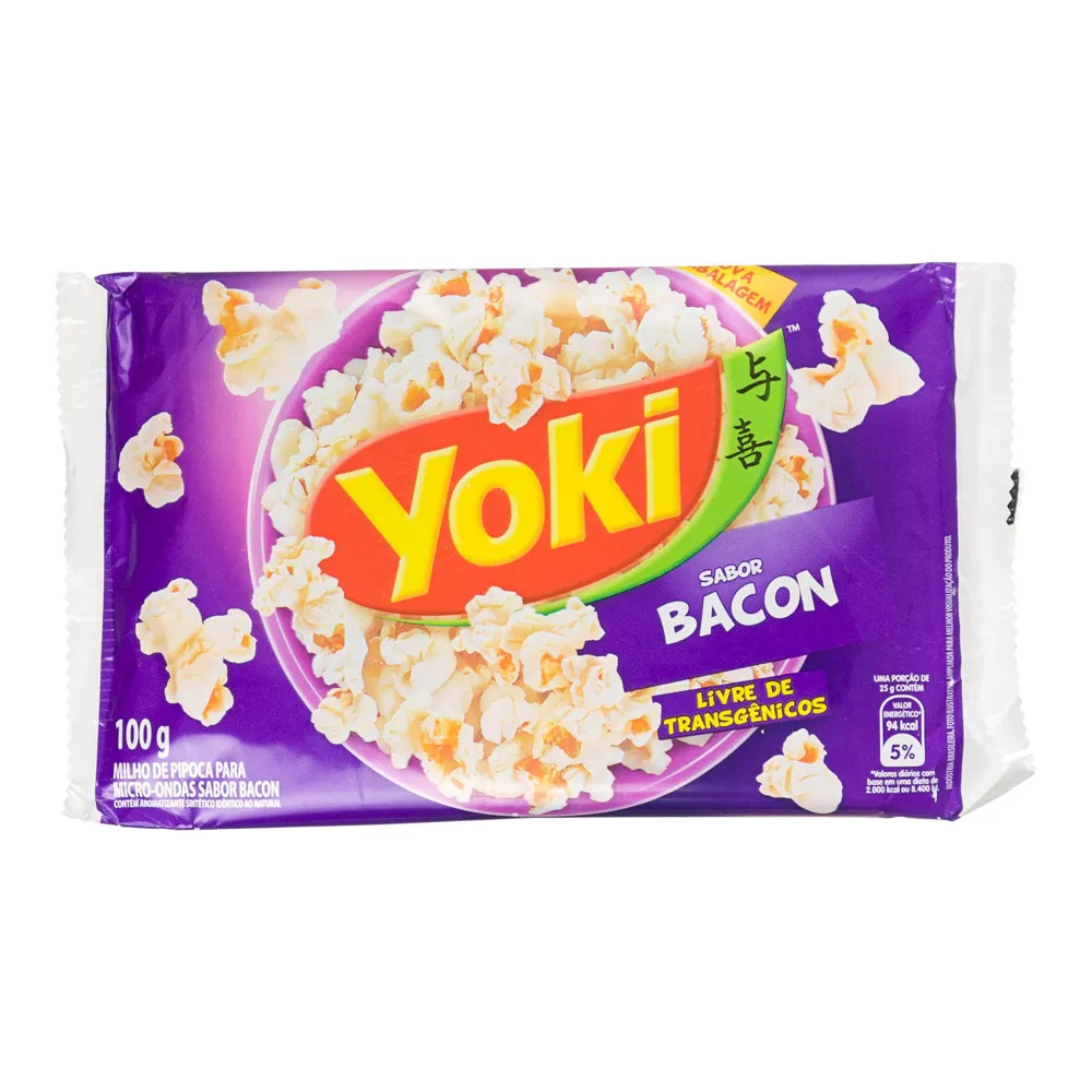 PIPOCA PARA MICROONDAS SABOR BACON YOKI 100G