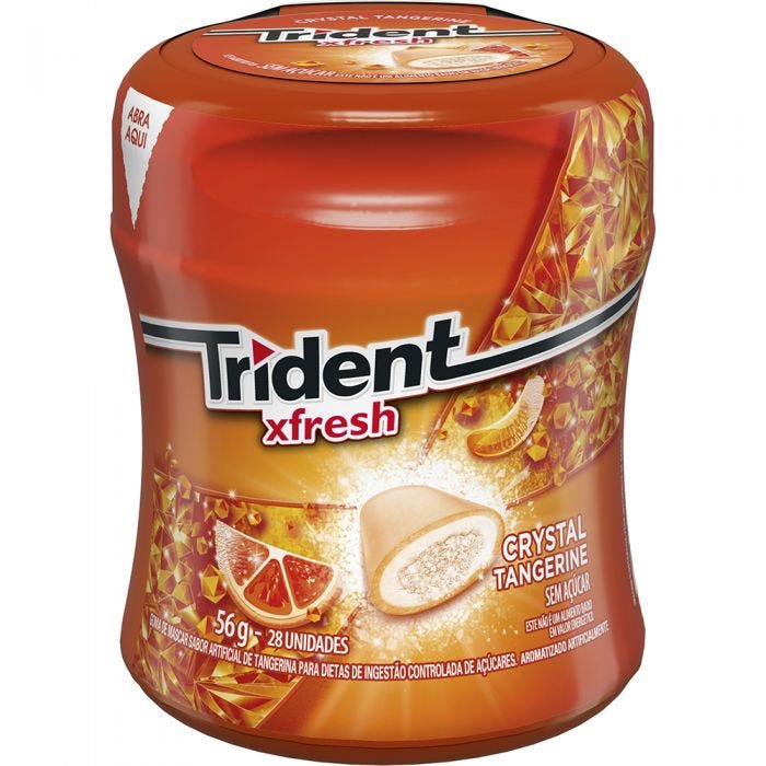 CHICLETE TRIDENT XFRESH TANGERINA - 56g